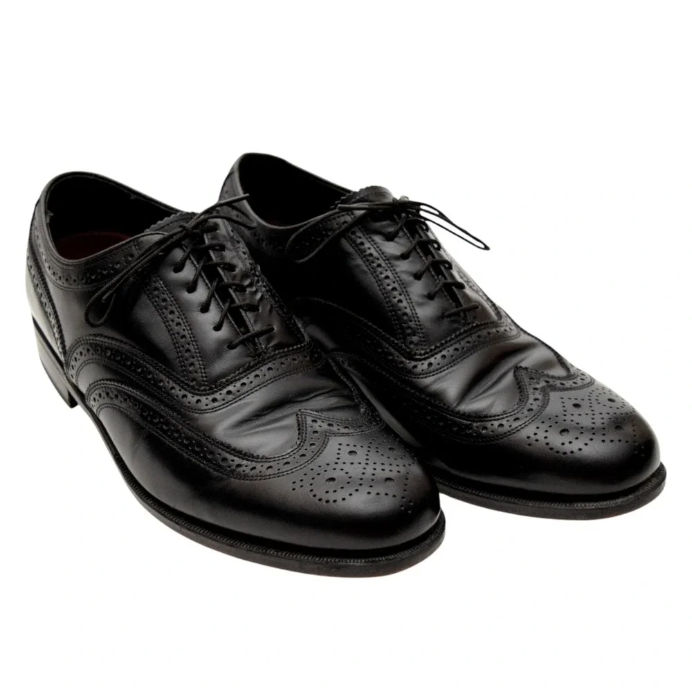Florsheim Lexington Men's Black Leather Wingtip Oxford Dress Shoes Size 8.5 3E